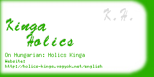 kinga holics business card